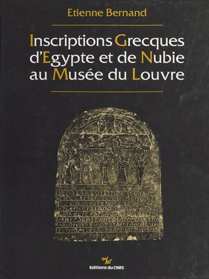 cover image of Inscriptions grecques d'Égypte et de Nubie au musée du Louvre